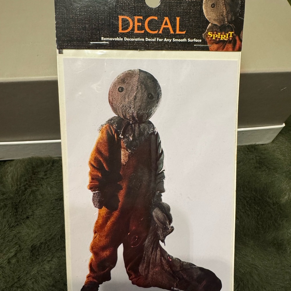Spirit Halloween Decorative Decal - Trick r treat Sam